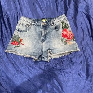 flower jean shorts